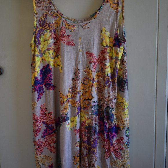 Weston Wear Tops - Anthropologie Weston Wear Asymmetrical Tunic S Sleeveless Butterflies Colorful